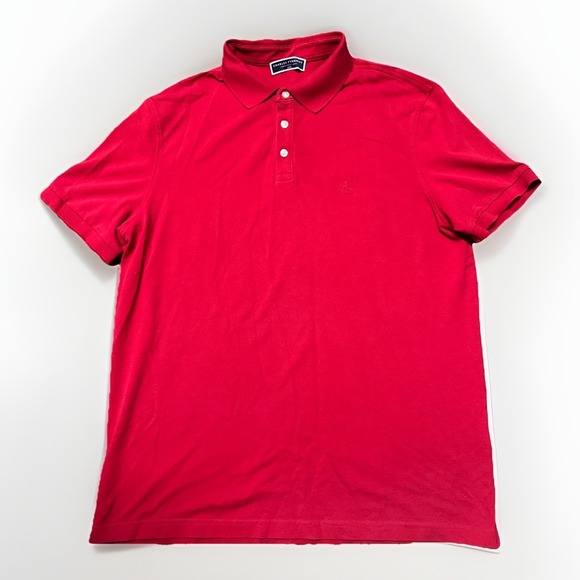 Charles Tyrwhitt Polo Shirt Mens Large Red Cotton Button Collar - Picture 1 of 5